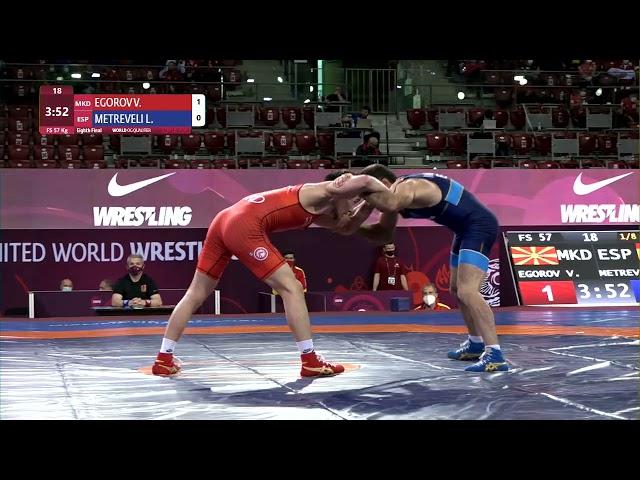 1/8 FS - 57 kg: V. EGOROV (MKD) v. L. METREVELI (ESP)