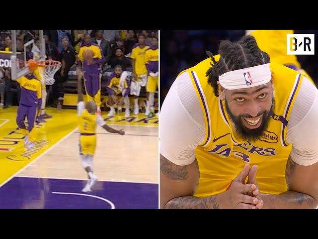 Anthony Davis' Reaction to D'Angelo Russell's Missed Open Layup at the Buzzer 