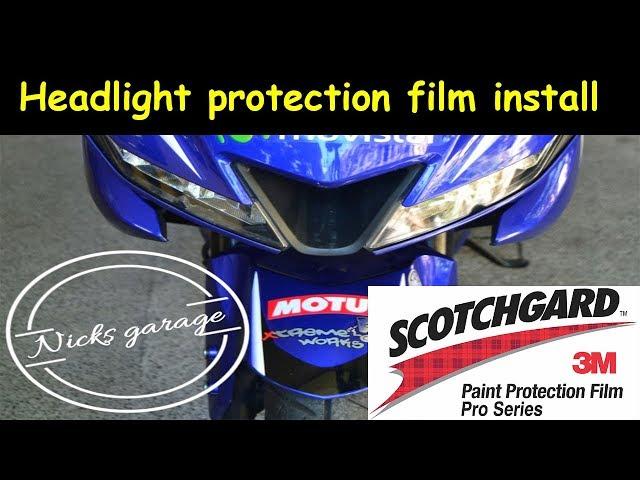 Headlight protection film install (Yamaha R15 v3)