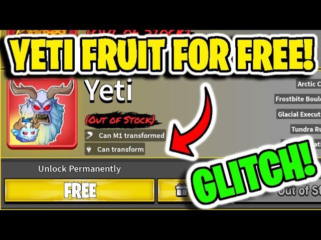 FREE PERM YETI FRUIT GLITCH IN BLOX FRUITS!