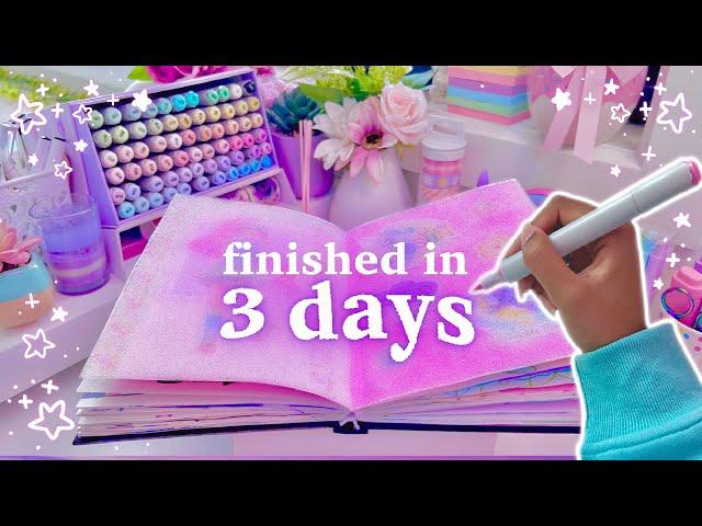 How I Finished my Sketchbook in 3 Days  [draw along]