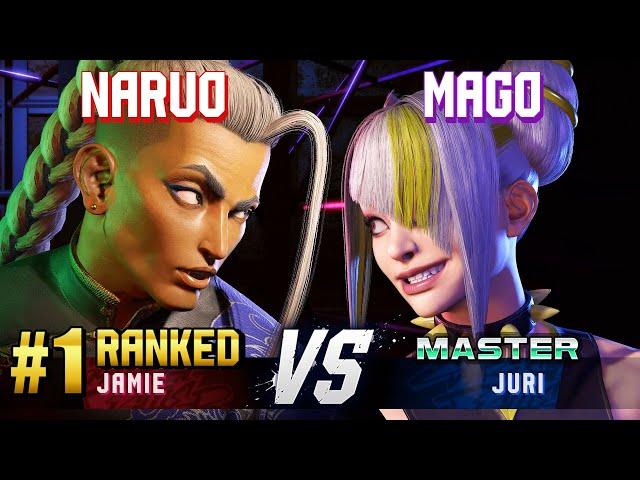 SF6 ▰ NARUO (#1 Ranked Jamie) vs MAGO (Juri) ▰ High Level Gameplay