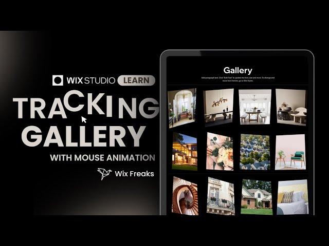 How to Add a Gallery Tracking Animation/Portfolio Animation | Wix Freaks | Wix Studio