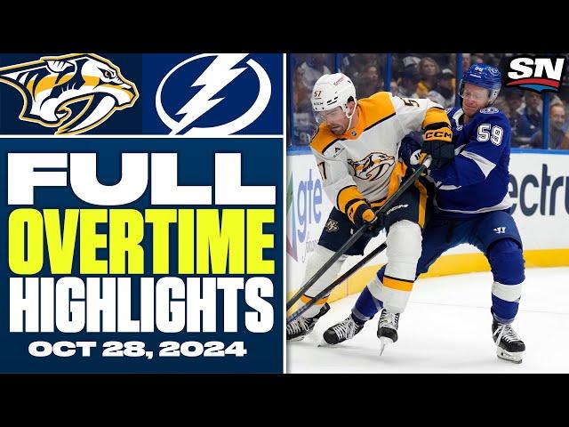 Nashville Predators at Tampa Bay Lightning | FULL Overtime Highlights - October 28, 2024