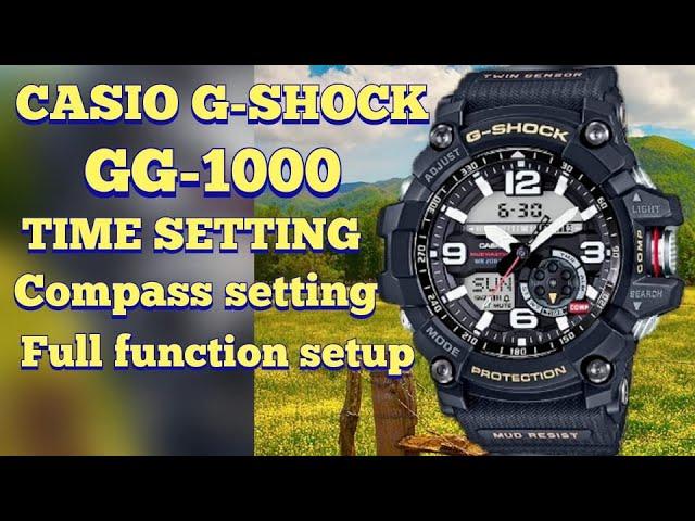 casio g-shock gg-1000 mudmaster time setting full function setup tutorial