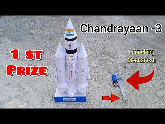 Chandrayaan-3 working model - Chandrayaan for school project - rocket launching  science project,