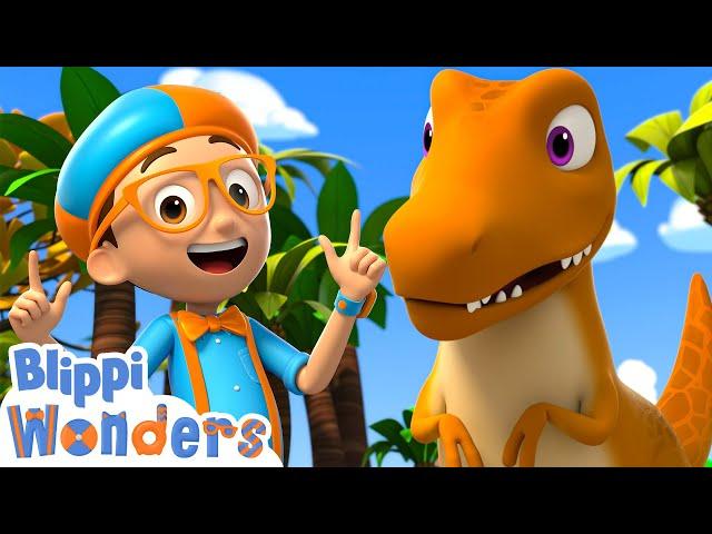 Blippi meets Tina the T-Rex ! | Blippi Wonders Educational Videos for Kids