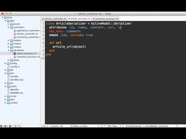Ruby on Rails - Railscasts #409 Active Model Serializers