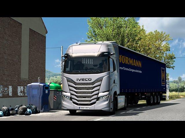 Driving IVECO S WAY through narrow village roads | Ets 2 Realistic HD gameplay