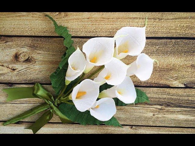 ABC TV | How To Make Calla Lily Paper Bouquet Flower From Crepe Paper - Craft Tutorial