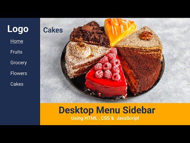 Sleek Menu Sidebar  HTML , CSS &  JavaScript