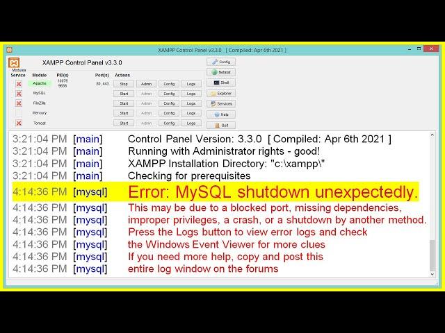 [FIXED] XAMPP Error: MySQL shutdown unexpectedly | Repair Corrupted Database