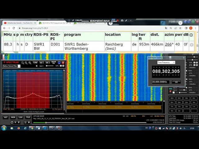 FM DX TS - 120822 1041UTC - 88.3 SWR1 Baden-Württemberg (D) Raichberg (bwü) 40kW 466km!