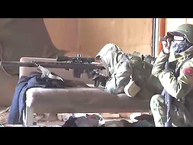 The work of Russian snipers with the MTs-566 rifle in Ukraine