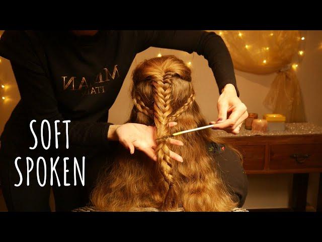 ASMR Braiding and brushing - soft spoken