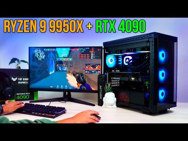 Probando Nuevo Ryzen 9 9950X + RTX 4090 en Juegos 4k y Productividad | PC Gamer + DDR5