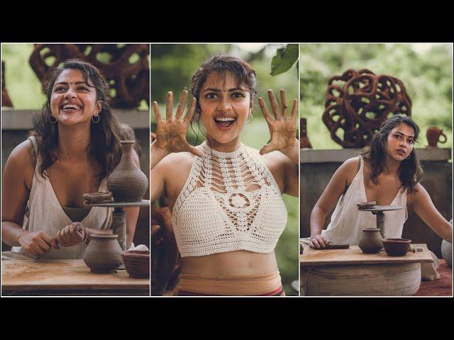 Amala Paul making clay pottery bowl | Actress Amalapaul making pottery pots | Vega Entertainment