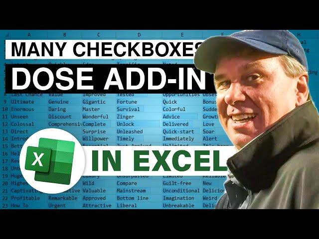 Excel - How to Add Checkboxes to Many Cells - Episode 2508F