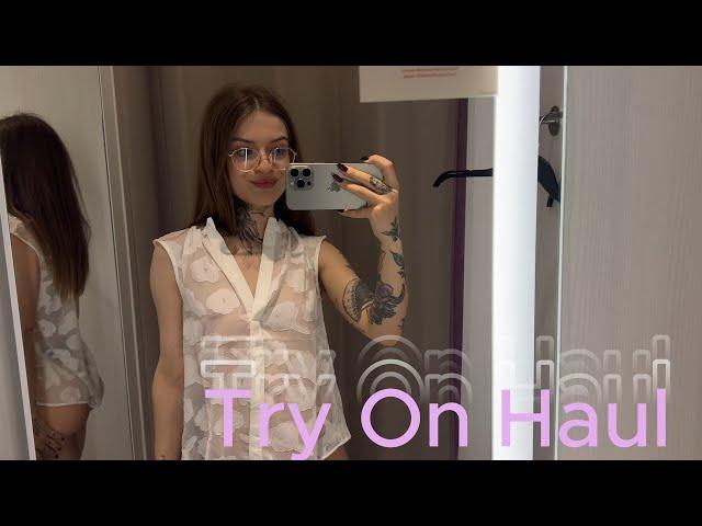 4K Transparent Try On Haul | Trying on a white blouse for the beach. 2024