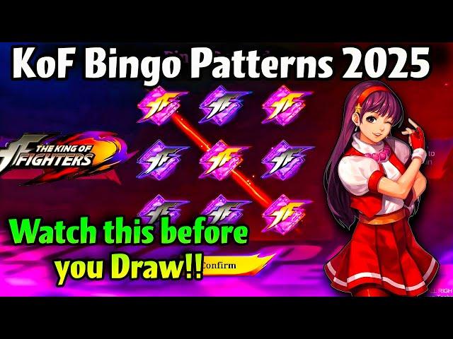 2025 KOF BINGO PATTERNS!️WATCH THIS BEFORE YOU DRAW‼️(All patterns are there in order!)