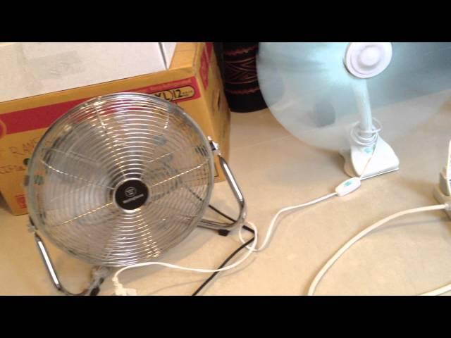 Turning on seven electric fans!