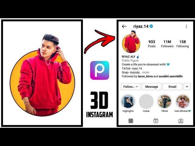 Instagram 3d profile photo editing picsart #3dphotoediting