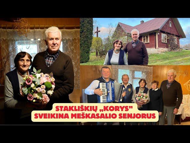 Stakliškių „Korys" sveikina Meškasalio senjorus Marytę ir Antaną Gilevičius. Alytaus r. 2024 10 28