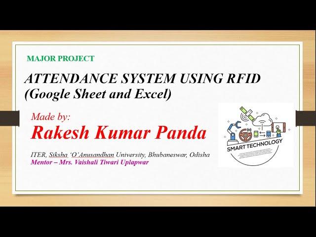 ATTENDANCE SYSTEM USING RFID (Google Sheet and Excel) made by Rakesh