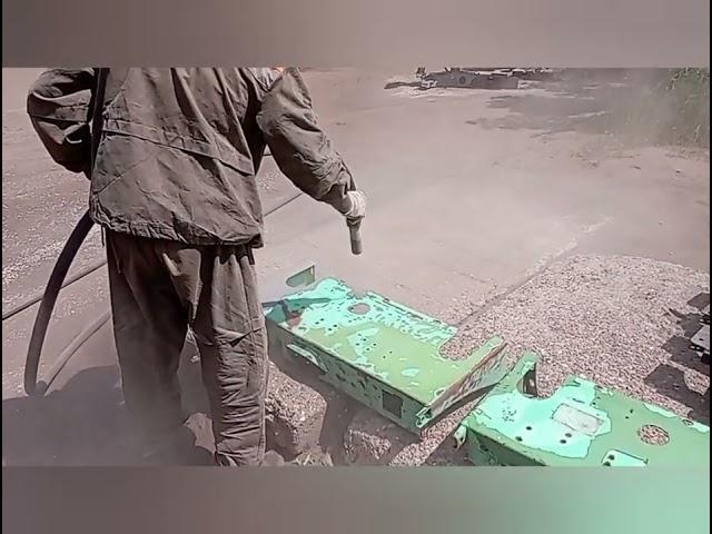 Пескоструйная обработка рамы погрузчика