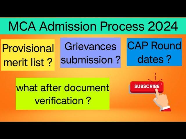 MCA Admission Process 2024 | MCA CAP Round | MCA CET #mahcet #mcacet #mcaentrance #cet