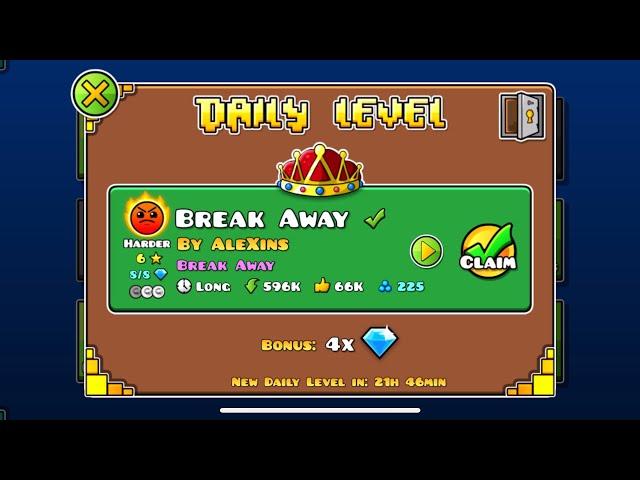 Geometry Dash | Break Away | By AleXnis | 100% Complete! | Daniel’s doodles