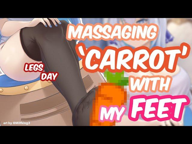 「3DIO/ASMR」My FEET vs CARROT??!  LEG DAY exercise with me [Stimulating] [Sticky] [Wet]