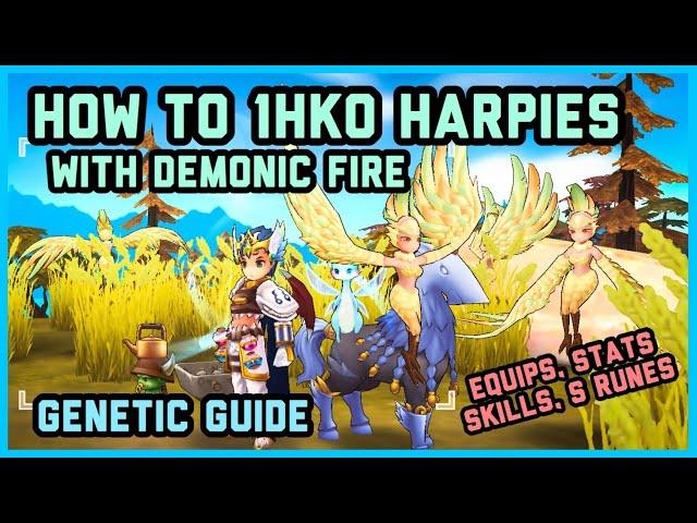 How to 1HKO Harpy with Demonic Fire and Hell Plants | Genetic Stats, Skills, Equips Guide | ROM EP6