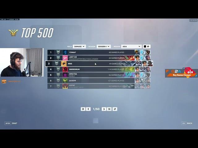 Dafran's reaction to YZNSA getting rank 1 all servers - Overwatch 2