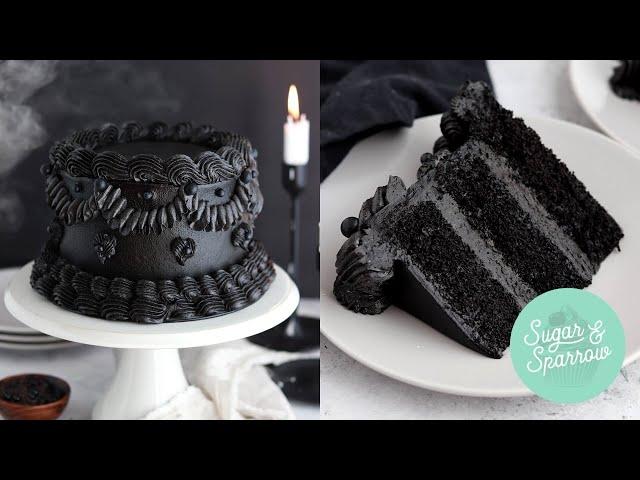 DYE-FREE Black Velvet Cake Recipe (won't turn your mouth black!)