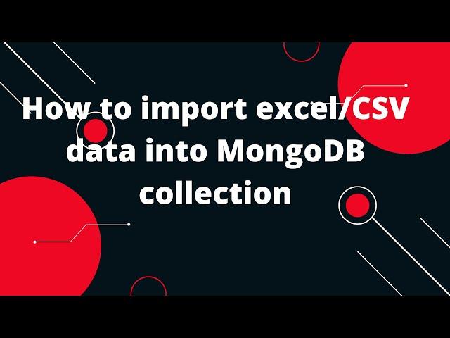 How to import excel data into MongoDB collection