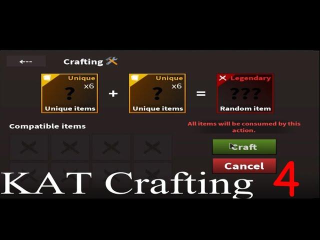 Roblox KAT I Crafting Legendary, Unique + smalls! (Got AWP this time?)