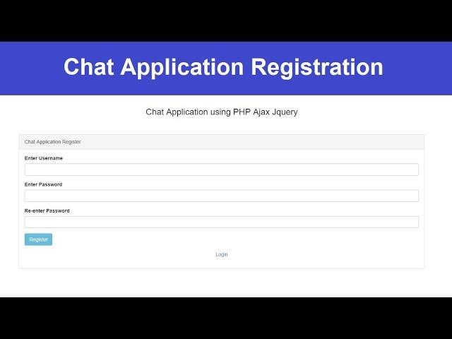 Registration - Chat Application using PHP Ajax Jquery - 14