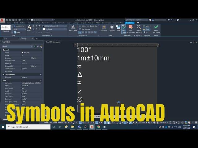 How to insert symbols into AutoCAD (degree, plus/minus, diameter, and more)