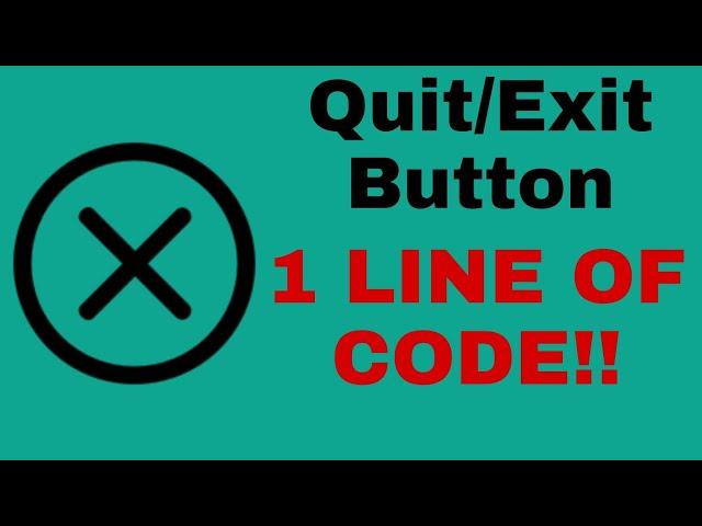 Unity How To Make a Quit Button