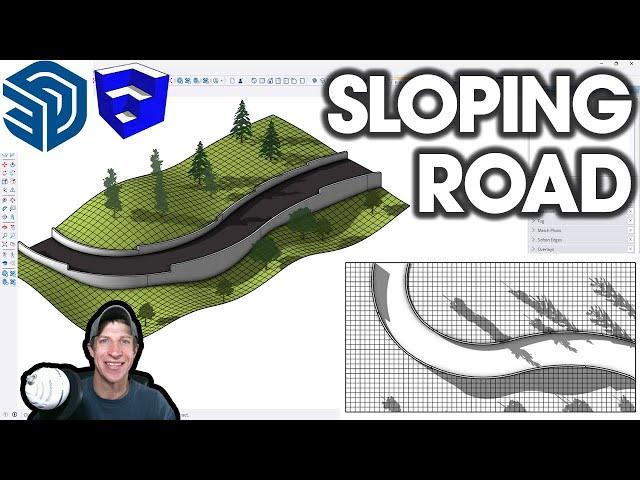 Modeling a Sloping Road ON TERRAIN in SketchUp!