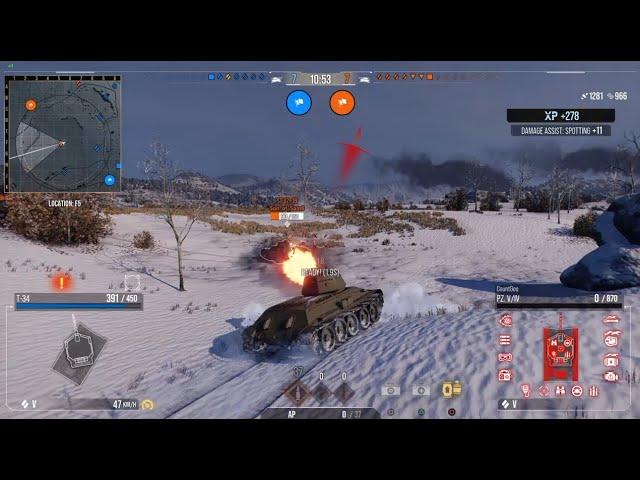 WOT CONSOLE PS4 / T-34 / Gameplay