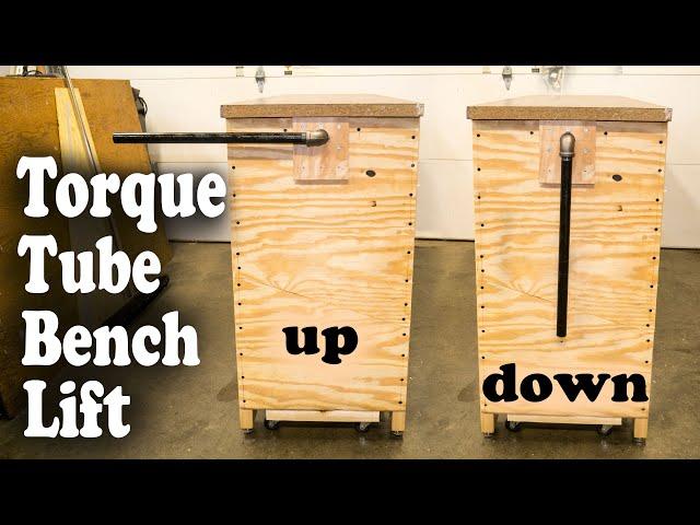 Torque Tube WorkBench Lift - A simple design to quickly lift the workbench for moving in the shop!