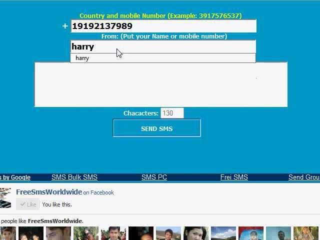Send Free sms text Worldwide without registration.