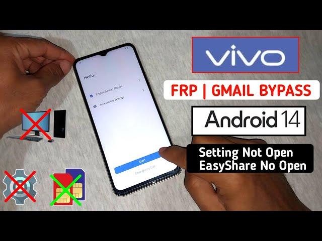 All Vivo 2025 : Settings Not Opening - GOOGLE/ FRP BYPASS | Android 14/15 (Without PC)