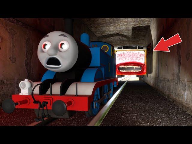 Building a Thomas Train Rescue Train Family Chased By Bus Eater in Garry's Mod