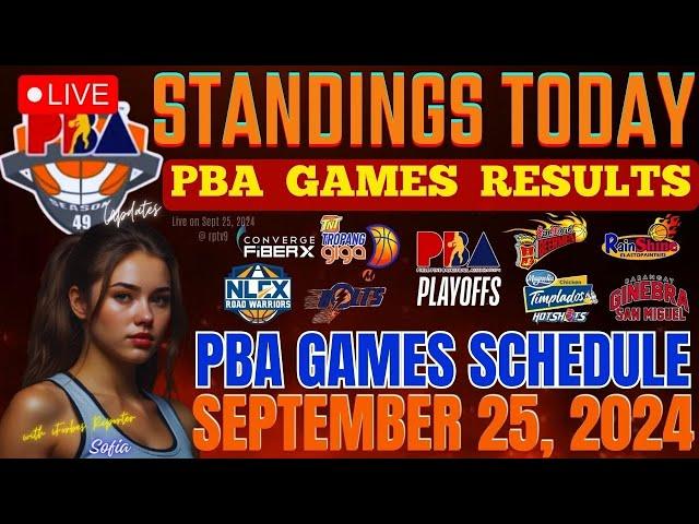 PBA Standings today September 24, 2024 | pba live Games Result & Pba Schedule September 25, 2024