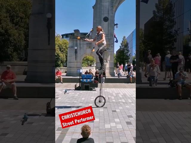 Insane fire-juggling skills in Christchurch CBD!