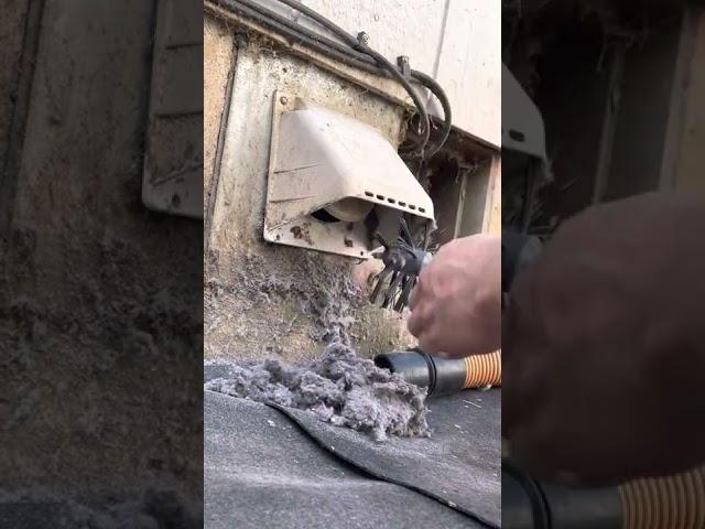 Satisfying dryer vent cleaning, 20 years of buildup, watch till the end!