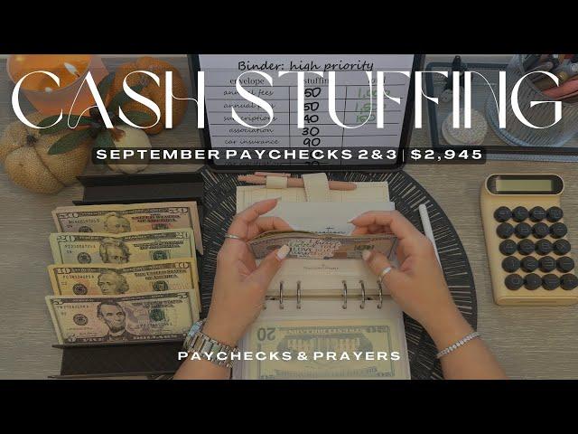 CASH ENVELOPE STUFFING $ 2,945 | FINAL TWO WEEKS OF INCOME FOR SEPTEMBER | SINKING FUNDS